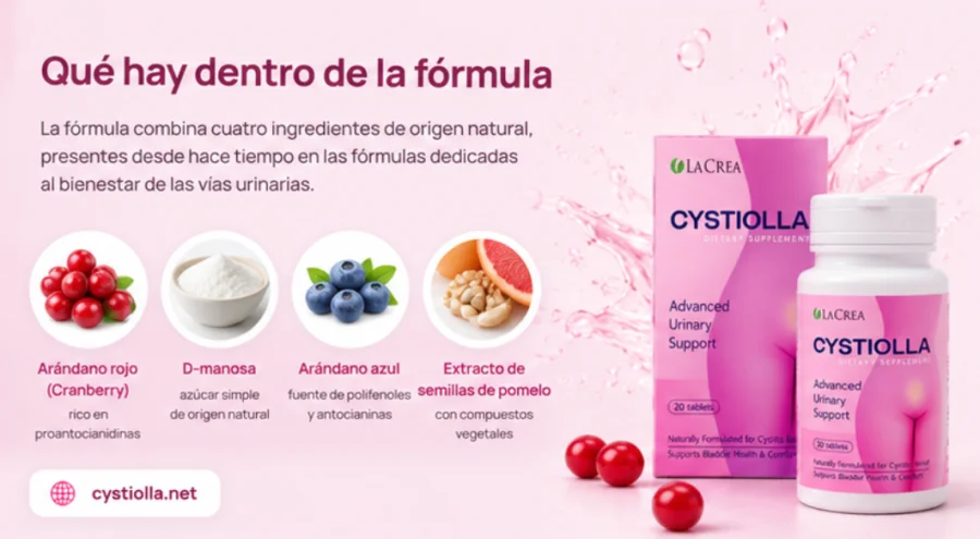 Cystiolla — fórmula con arándano rojo, D-manosa y arándano azul