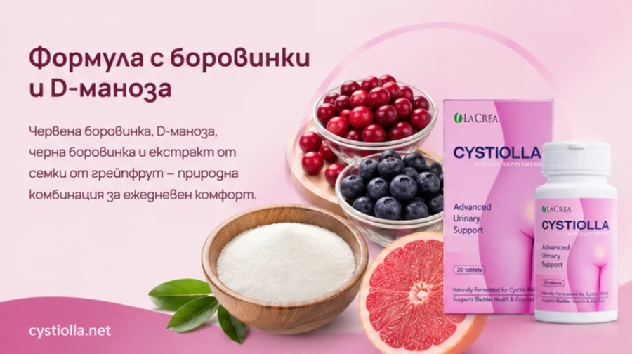 Cystiolla — формула с червена боровинка, D-маноза и черна боровинка